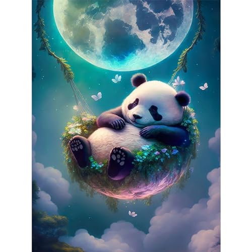 YIYUE 5D Diamond Painting Kits Bilder für Erwachsene, Panda DIY Diamant Malerei Painting Bilder Set, Diamond Art Full Runder Malen Nach Zahlen Erwachsene Set (35x45cm), Nr. 6 von YIYUE