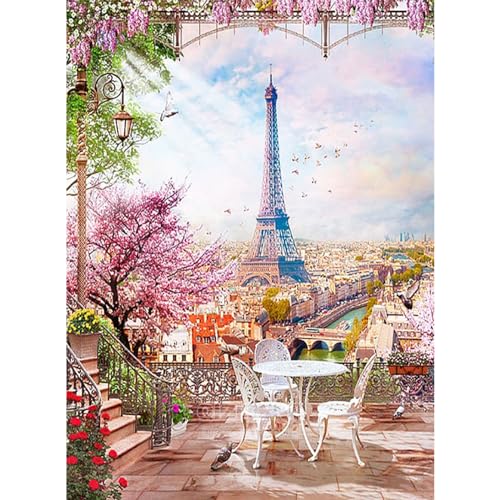 YIYUE 5D Diamond Painting Kits Bilder für Erwachsene, Pariser Turm DIY Diamant Malerei Painting Bilder Set, Diamond Art Full Runder Malen Nach Zahlen Erwachsene Set (35x45cm), Nr. 2 von YIYUE