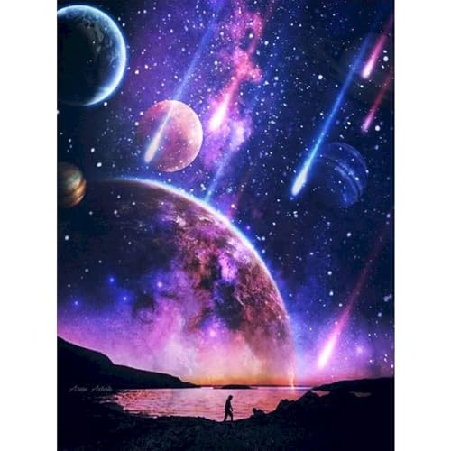 YIYUE 5D Diamond Painting Kits Bilder für Erwachsene, Planet DIY Diamant Malerei Painting Bilder Set, Diamond Art Full Runder Malen Nach Zahlen Erwachsene Set (35x45cm), Nr. 8 von YIYUE