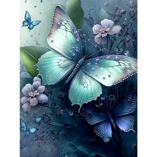 YIYUE 5D Diamond Painting Kits Bilder für Erwachsene, Schmetterling DIY Diamant Malerei Painting Bilder Set, Diamond Art Full Runder Malen Nach Zahlen Erwachsene Set (35x45cm), Nr. 11 von YIYUE