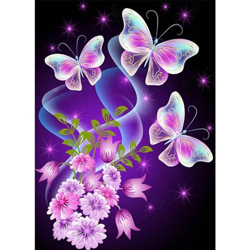 YIYUE 5D Diamond Painting Kits Bilder für Erwachsene, Schmetterling DIY Diamant Malerei Painting Bilder Set, Diamond Art Full Runder Malen Nach Zahlen Erwachsene Set (35x45cm), Nr. 5 von YIYUE