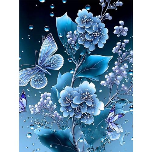 YIYUE 5D Diamond Painting Kits Bilder für Erwachsene, Schmetterling DIY Diamant Malerei Painting Bilder Set, Diamond Art Full Runder Malen Nach Zahlen Erwachsene Set (35x45cm), Nr. 9 von YIYUE