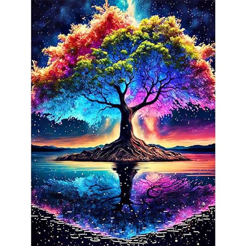 YIYUE 5D Diamond Painting Kits Bilder für Erwachsene, Tree Baum DIY Diamant Malerei Painting Bilder Set, Diamond Art Full Runder Malen Nach Zahlen Erwachsene Set (35x45cm), Nr. 11 von YIYUE