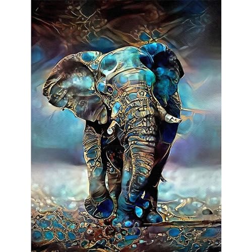 YIYUE Diamond Painting Kits Bilder für Erwachsene, Elefant DIY Diamant Malerei Painting Bilder Set, 5D Diamond Art Full Runder Malen Nach Zahlen Erwachsene Set (35x45cm), Nr. 6 von YIYUE