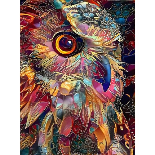 YIYUE Diamond Painting Kits Bilder für Erwachsene, Eule DIY Diamant Malerei Painting Bilder Set, 5D Diamond Art Full Runder Malen Nach Zahlen Erwachsene Set (35x45cm), Nr. 4 von YIYUE