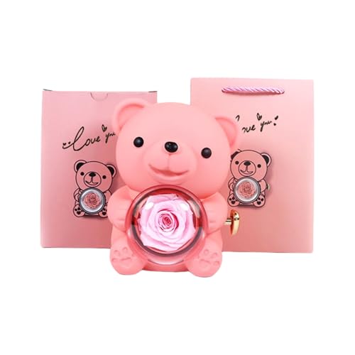 Charm Bear Box Mit Eternals Rose Schmuckschatulle Geeignet Für Hochzeiten Zum Muttertag Und Intime Feiern von YIZITU