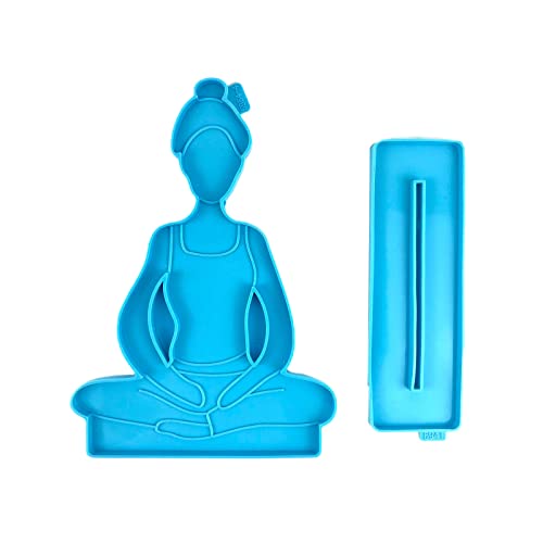 Für Kreative Yoga Mädchen Silikon Harz Form Dekor Werkzeug Für Party Handwerk Yoga Sport Thema Epoxy Casting Handwerk Yoga Matte von YIZITU