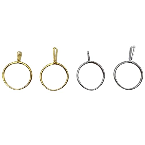 Set mit 4 Ringen, Zinkenklemmen für Steinmontage, verstellbare Ringe, für Schmuck-Bastelwerkzeuge von YIZITU