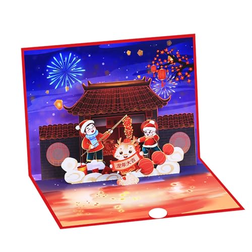 Traditionelle chinesische Grußkarte, 3D-Drachen-Jahr, Popup-Karte, Urlaub, entzückende Dekoration, Partyzubehör für Geschenke, Dekoration Traditionelle chinesische Grußkarte, 3D-Drachen-Jahr, Popup-Karte, Urlaub, entzückende Dekoration, Partyzubehör für Geschenke, Dekoration von YIZITU