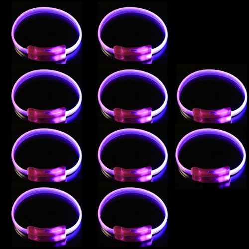 YIZITU 10 Stück Kunststoff LED Bänder Für Partys Blinkendes Licht Armband Ornament Mehrfarbige Handgelenk Dekoration Für Kinder von YIZITU