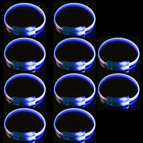 YIZITU 10 Stück Kunststoff LED Bänder Für Partys Blinkendes Licht Armband Ornament Mehrfarbige Handgelenk Dekoration Für Kinder von YIZITU