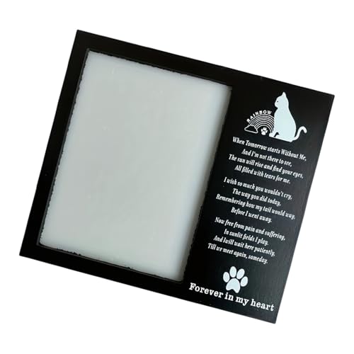 YIZITU Gedenk-Bilderrahmen für Hunde und Katzen, eleganter Holz-Foto-Display-Halter für Haustier-Erinnerung, Haustierverlust, Trauerverlust von YIZITU