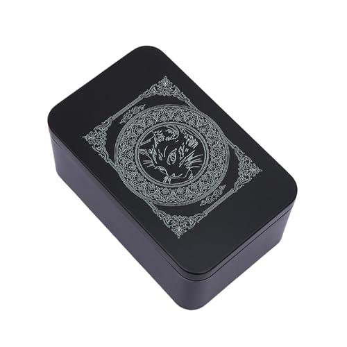 YIZITU Rechteckige Metall Kartenbox Spielkarten Tarot Behälter Schmuck Aufbewahrungskoffer Verpackung Pokerspiel Leere Pokerkarten Aufbewahrungsbox von YIZITU