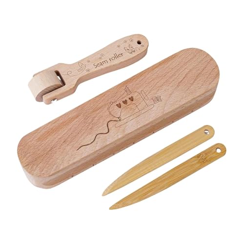 YIZITU Schneiderklöppel-Set mit Knochen-Stift Nahtroller, Holzwerkzeug-Set, Presswerkzeug, multifunktionales Stoffzubehör von YIZITU