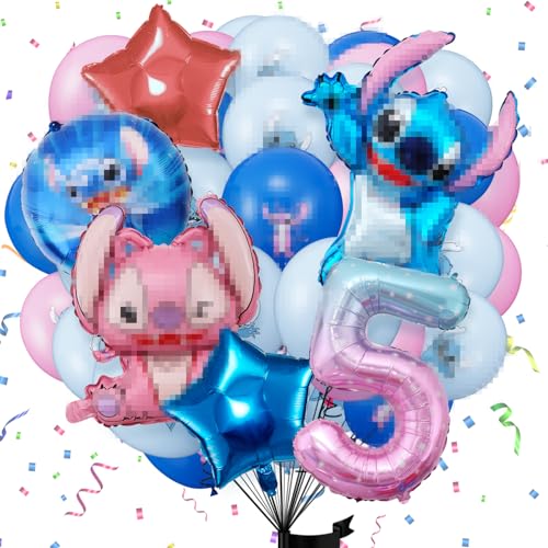 Kindergeburtstag deko 5 jahr Ballon luftballon stitch geburtstag | geburtstagsdeko jungen, Happy Birthday Dekoration stitch Luftballons deko von YJASINAOI