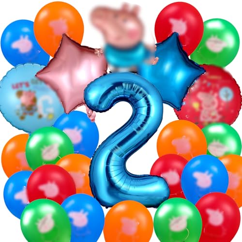 Kindergeburtstag deko 2 jahr Ballon luftballon peppa wutz geburtstag | geburtstagsdeko jungen, Happy Birthday Dekoration peppa wutz Luftballons deko von YJASINAOI