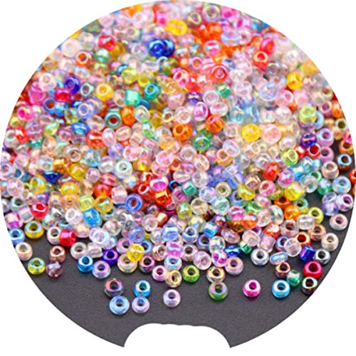 1680Pcs/Beutel 1.5mm Glas Rocailles 15/0 Kleine Runde Distanzscheibe Lose Perle für DIY Schmuckherstellung Ohrringe Armband Zubehör-Mix Farben,1.5mm 1680Pcs von YJBEAPT