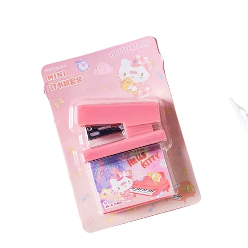 Mini-Cartoon-Heftgerät, niedliches Mädchen, Geschenk, für Schreibtisch, Büro, Teenager (Hello Kitty) von YJCHCT