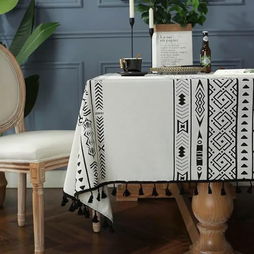 YJHQSS 100–300 cm geometrische Tischdecken mit Boho-Aufdruck Hochzeitstischdecke Picknickkissen Couchtischdecke für Restaurant Zuhause Schrankdekor (Stil E 140 x 240 cm) von YJHQSS