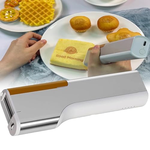 YJKKZQLB Handheld-Kuchen-Kaffeedrucker, Lebensmitteldrucker, DIY tragbare Mini-Latte-Art-Maschine, für Bier, schaumige Getränke, Macarons, Burger, Schokolade, Brot, individueller Musterdruck, rot von YJKKZQLB