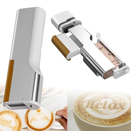 YJKKZQLB Lebensmitteldrucker für Kekse, tragbarer DIY-Tintenstrahl-Lebensmitteldrucker, Kuchendrucker, Kaffeedrucker, Latte-Art-Drucker, Lebensmittelmaschine zum Backen von Brot und Keksen, Braun von YJKKZQLB