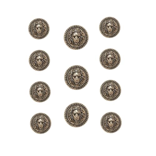 1 Set Löwen-Metallknöpfe für Anzug, Blazer, Jacke, Sportmantel, DIY-Bastelstoff, A, 15–20 mm von YJMYZ