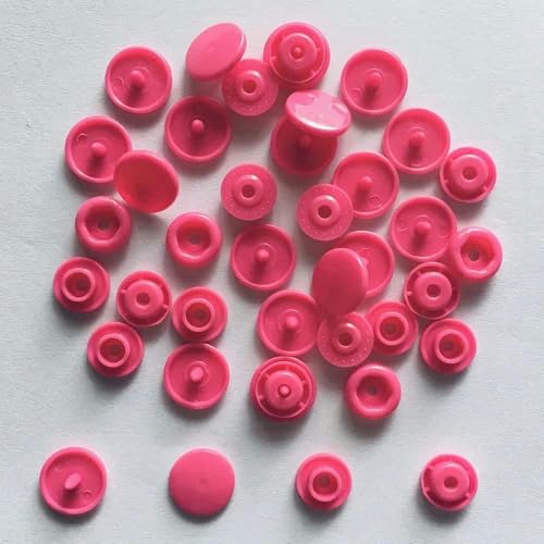 10/20/50/100/150 Sets T5 12mm runde Druckknöpfe für Kinderkleidung DIY Nähzubehör Druckknopf-Rose Rot-150 Set von YJMYZ