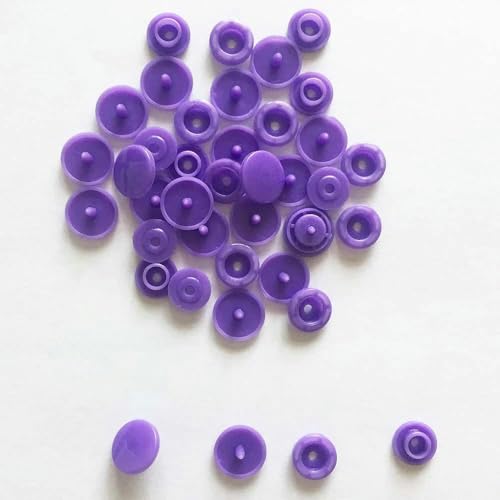 10/20/50/100/150 Sets T5 12mm runde Druckknöpfe für Kinderkleidung DIY Nähzubehör Druckknopf-dunkelviolett-100 Set von YJMYZ