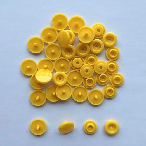 10/20/50/100/150 Sets T5 12mm runde Druckknöpfe für Kinderkleidung DIY Nähzubehör Druckknopf-gelb-150 Set von YJMYZ