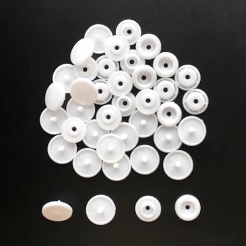 10/20/50/100/150 Sets T5 12mm runde Druckknöpfe für Kinderkleidung DIY Nähzubehör Druckknopf-weiß-150 Set von YJMYZ