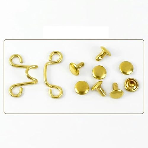 10/20 Sets Metallhosen Haken- und Ösenverschluss Kleidungsstück Unsichtbarer Knopf Kleidung Jeans Taillenverstellung Schnalle DIY Zubehör-Gold-27X28mm-10 Sets von YJMYZ