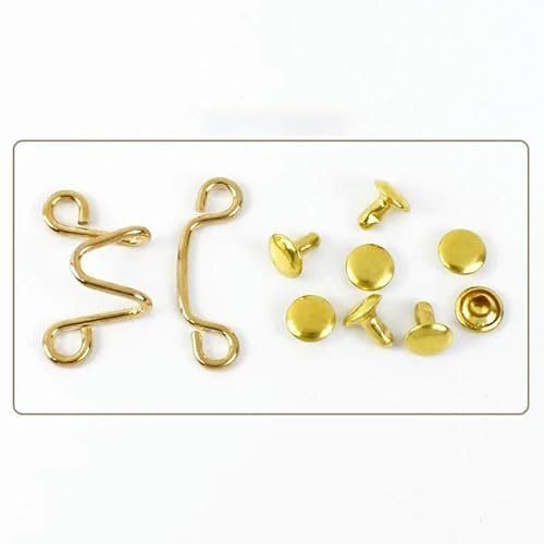 10/20 Sets Metallhosen Haken- und Ösenverschluss Kleidungsstück Unsichtbarer Knopf Kleidung Jeans Taillenverstellung Schnalle DIY Zubehör-Gold-32X28mm-20 Sets von YJMYZ