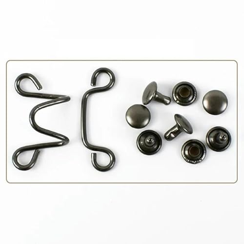 10/20 Sets Metallhosen Haken- und Ösenverschluss Kleidungsstück Unsichtbarer Knopf Kleidung Jeans Taillenverstellung Schnalle DIY Zubehör-GunBlack-32X28mm-10 Sets von YJMYZ