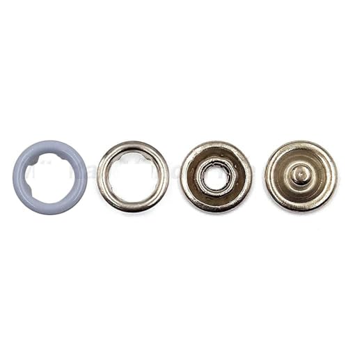 10–50 Sets 7,5/9,5/11 mm Metallzinken-Druckknopf-Ringnieten Verschlüsse für Kleidung, Kleidungsstücke, Nähtaschen, Schuhe-Hellblau-9,5 mm 20 Stück von YJMYZ