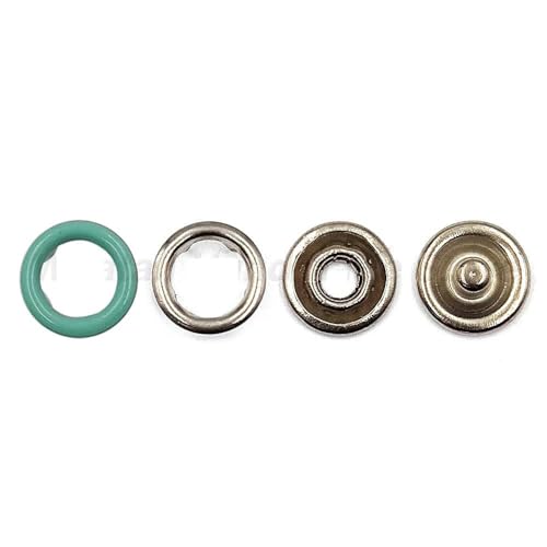 10–50 Sets 7,5/9,5/11 mm Metallzinken-Druckknopf-Ringnietenverschlüsse für Kleidung, Kleidungsstücke, Nähtaschen, Schuhe-Blaugrün-11 mm 50 Stück von YJMYZ