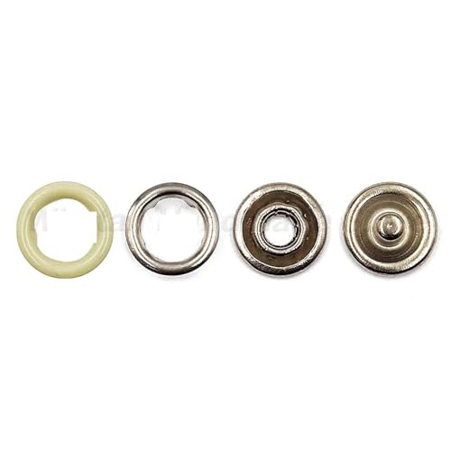 10–50 Sets 7,5/9,5/11 mm Metallzinken-Druckknopf-Ringnietenverschlüsse für Kleidung, Kleidungsstücke, Nähtaschen, Schuhe-Hellbeige-11 mm, 10 Stück von YJMYZ