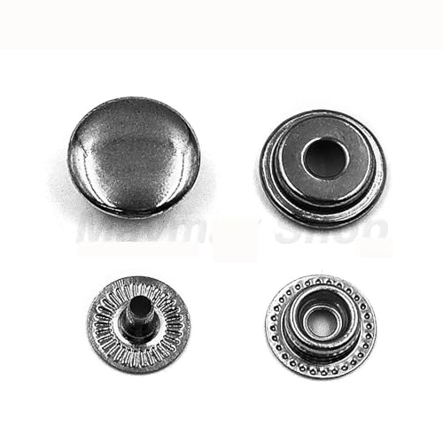 10 Sets 201/203/831/633/655 Druckknöpfe Metalldruckknöpfe Druckknöpfe zum Nähen von Kleidung, Kleidersäcken, Schuhen, Lederhandwerk-Gunblack B-17mm von YJMYZ