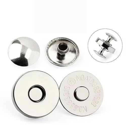 10 Sets Metall-Doppelnieten-Magnetverschlüsse, Knöpfe, Verschluss, Taschenpresse, Schnalle, Geldbörse, Handtasche, Kleidung, DIY-Zubehör, 14 mm, 18 mm, 10 Set von YJMYZ