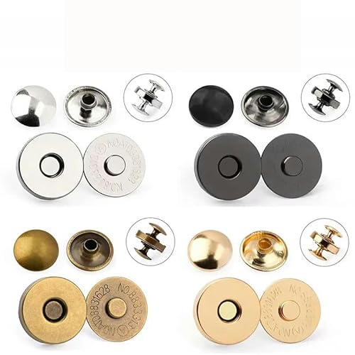 10 Sets Metall-Doppelnieten-Magnetverschlüsse, Knöpfe, Verschluss, Taschenpresse, Schnalle, Geldbörse, Handtasche, Kleidung, DIY-Zubehör, 14 mm, 18 mm, 10 Set von YJMYZ