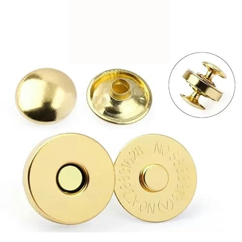 10 Sets Metall-Doppelnieten-Magnetverschlüsse, Knöpfe, Verschluss, Taschenpresse, Schnalle, Geldbörsen, Handtaschen, Kleidung, DIY-Zubehör, 14 mm, 18 mm, 10 S von YJMYZ