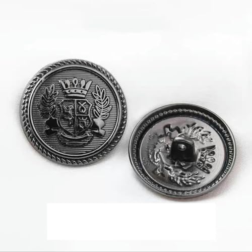 10 Stück Vintage Britische Weizenkrone Uniform Metallknöpfe für Kleidung Einfache dekorative Knöpfe-5-396-4-18mm von YJMYZ