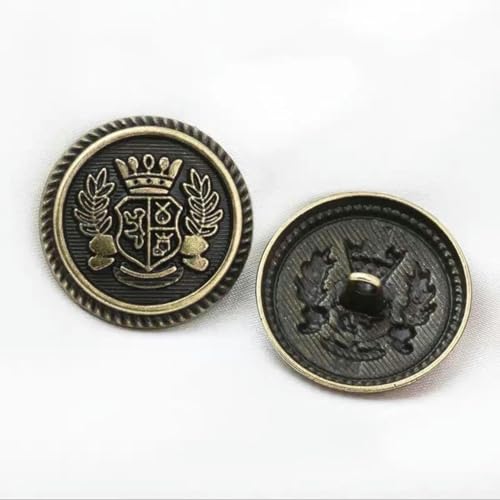 10 Stück Vintage Britische Weizenkrone Uniform Metallknöpfe für Kleidung Einfache dekorative Knöpfe-5-396-5-15mm von YJMYZ