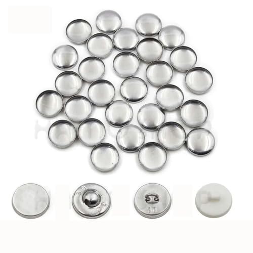 100 Stück Sets/Los Nr. 16–60 DIY handgefertigte Stoffknöpfe, Brotform, rund, mit Stoff überzogener Knopf, Stoff, Metall, 4 Knöpfe auf der Rückseite, L16, Drahtrückseite von YJMYZ