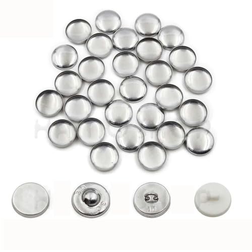 100 Stück Sets/Los Nr. 16–60 DIY handgefertigte Stoffknöpfe, Brotform, rund, mit Stoff überzogener Knopf, Stoff, Metall, 4 Knöpfe auf der Rückseite, L18, Drahtrückseite von YJMYZ