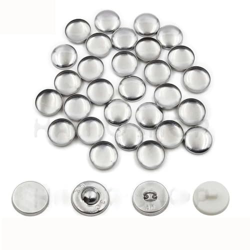 100 Stück Sets/Los Nr. 16–60 DIY handgefertigte Stoffknöpfe, Brotform, rund, mit Stoff überzogener Knopf, Stoff, Metall, 4 Knöpfe auf der Rückseite, L20, Drahtrückseite von YJMYZ