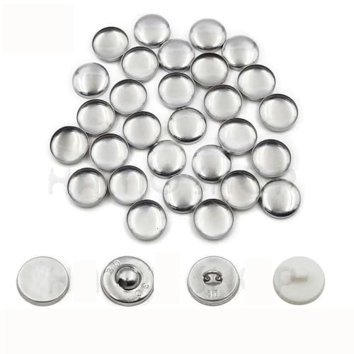 100 Stück Sets/Los Nr. 16–60 DIY handgefertigte Stoffknöpfe, Brotform, rund, mit Stoff überzogener Knopf, Stoff, Metall, 4 Knöpfe auf der Rückseite, L28, Drahtrückseite von YJMYZ