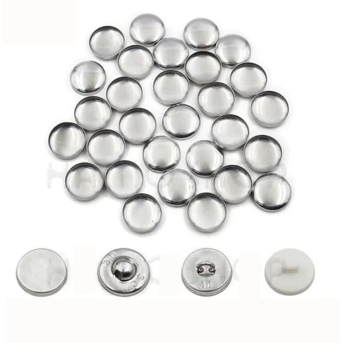 100 Stück Sets/Los Nr. 16–60 DIY handgefertigte Stoffknöpfe, Brotform, rund, mit Stoff überzogener Knopf, Stoff, Metall, 4 Knöpfe auf der Rückseite, L30, Drahtrückseite von YJMYZ