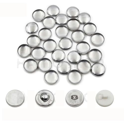 100 Stück Sets/Los Nr. 16–60 DIY handgefertigte Stoffknöpfe, Brotform, rund, mit Stoff überzogener Knopf, Stoff, Metall, 4 Knöpfe auf der Rückseite, L36, Drahtrückseite von YJMYZ