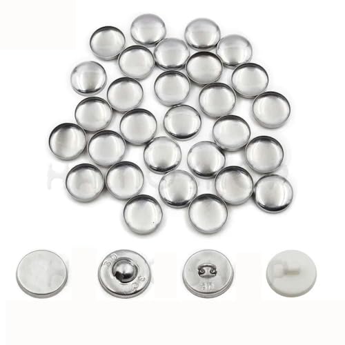 100 Stück Sets/Los Nr. 16–60 DIY handgefertigte Stoffknöpfe, Brotform, rund, mit Stoff überzogener Knopf, Stoff, Metall, 4 Knöpfe auf der Rückseite, L44, Drahtrückseite von YJMYZ