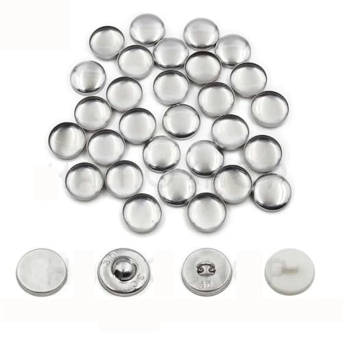 100 Stück Sets/Los Nr. 16–60 DIY handgefertigte Stoffknöpfe, Brotform, rund, mit Stoff überzogener Knopf, Stoff, Metall, 4 Knöpfe auf der Rückseite, L50, Drahtrückseite von YJMYZ